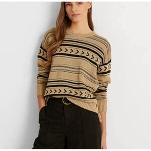 Lauren Ralph Lauren Adriah Linen Blend Side Tie Lightweight Sweater Size Small